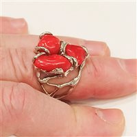 Anello Vidali Gioielli Donna in Argento Corallo ANAR-34-34 - ANAR-34-34